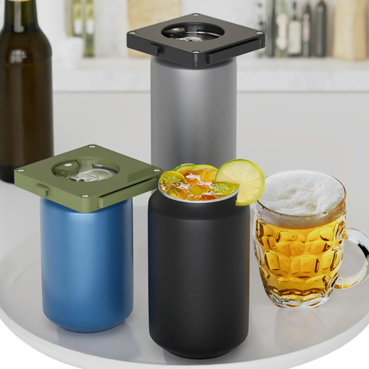 Heavy-Duty Manual Rotary Can Opener – Non-Slip Lid Remover Manual Can Opener Qme