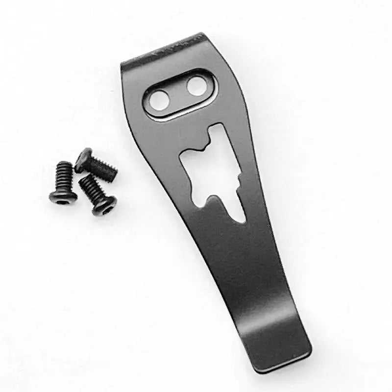 Stainless Steel Folding Knife Back Clip – DIY Pocket Carry Part Knife Clip Accessory Qst black 1 pcs