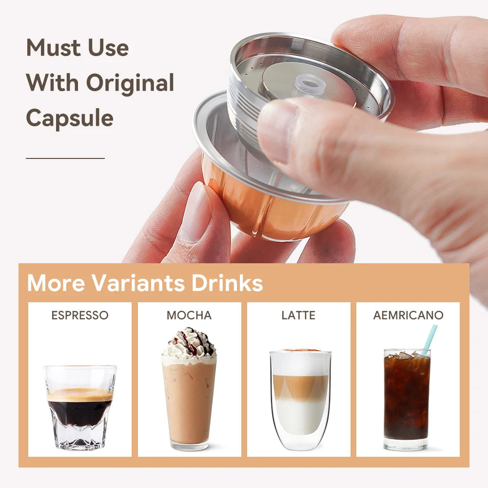 Reusable Stainless Steel Coffee Pods for Nespresso Vertuo Next Reusable Coffee Capsule Qst