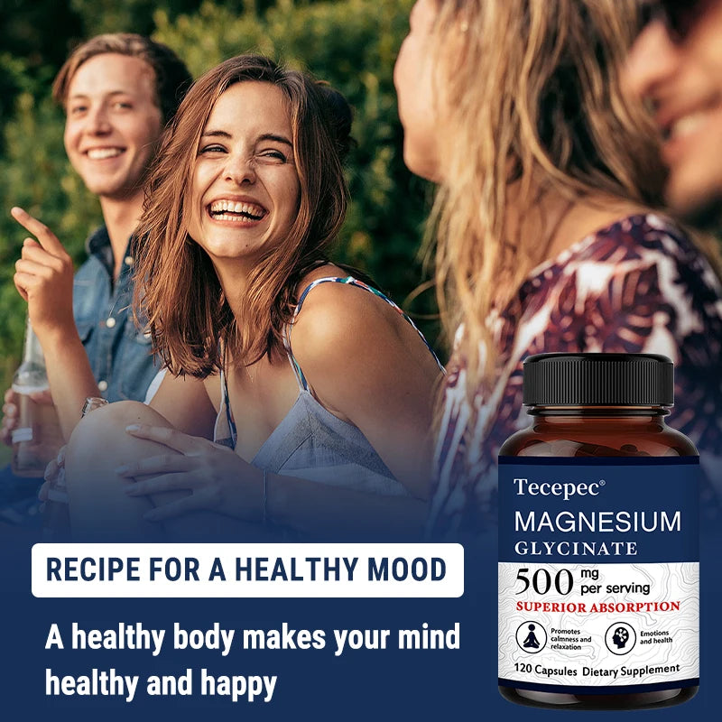 500mg Magnesium Glycinate Capsules – Non-GMO Supplement Magnesium Supplement Qst