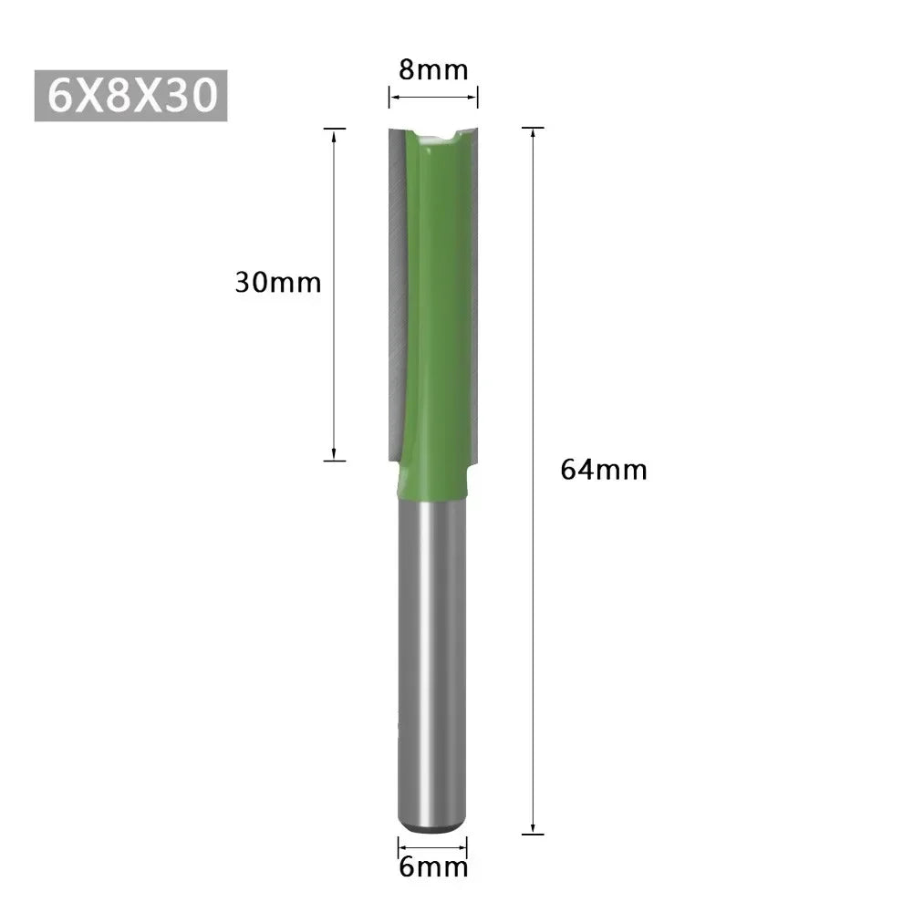 Straight Router Bits – Single & Double Flute Wood Carving Router Bit Qme 6x8x30