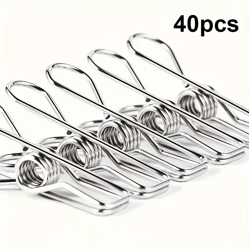 Stainless Steel Clothes Pins – 20 Pcs Durable Metal Laundry Pegs Metal Laundry Pegs Qme 40pcs