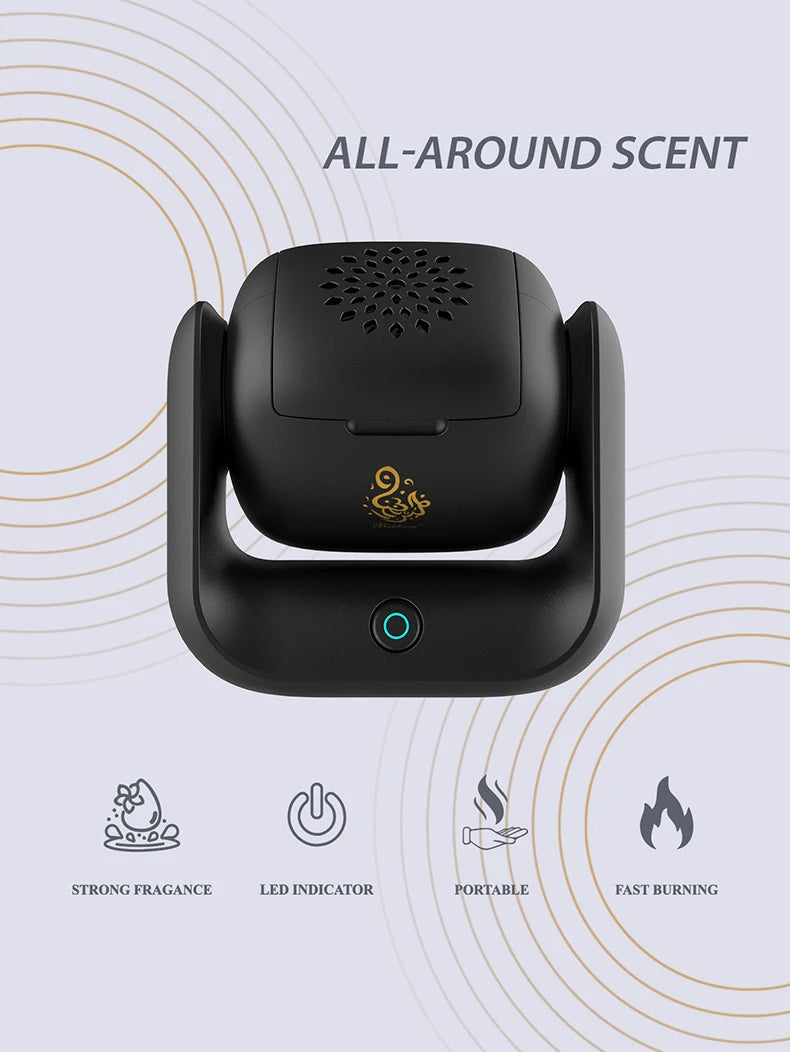 Electric Rotatable Incense Burner 1500mAh Portable Censer Electric Incense Burner Qst