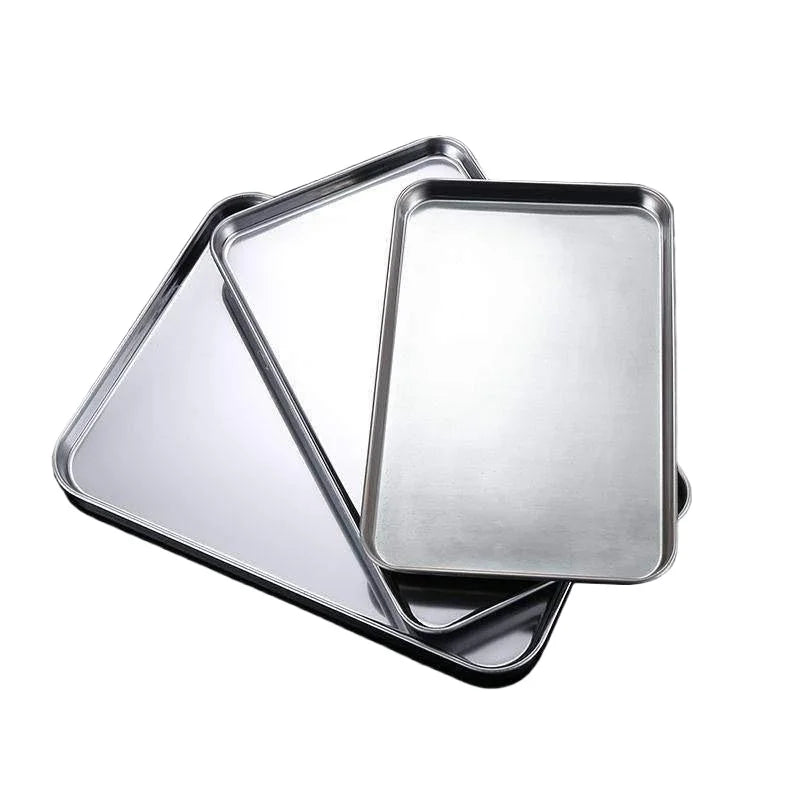 Rectangle Stainless Steel Serving Tray – Buffet & Food Storage Food Serving Tray Qst