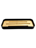 Bamboo Soap Dish & Bottles Holder Tray | Countertop Organizer Bathroom Organizer Tray Qme black