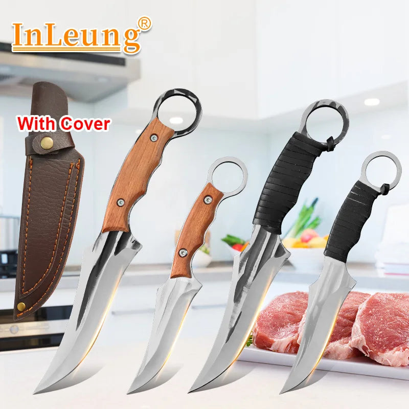 Hand-Forged Full Tang Meat Cleaver & Boning Knife – InLeung Kitchen Cleaver Knife Qst