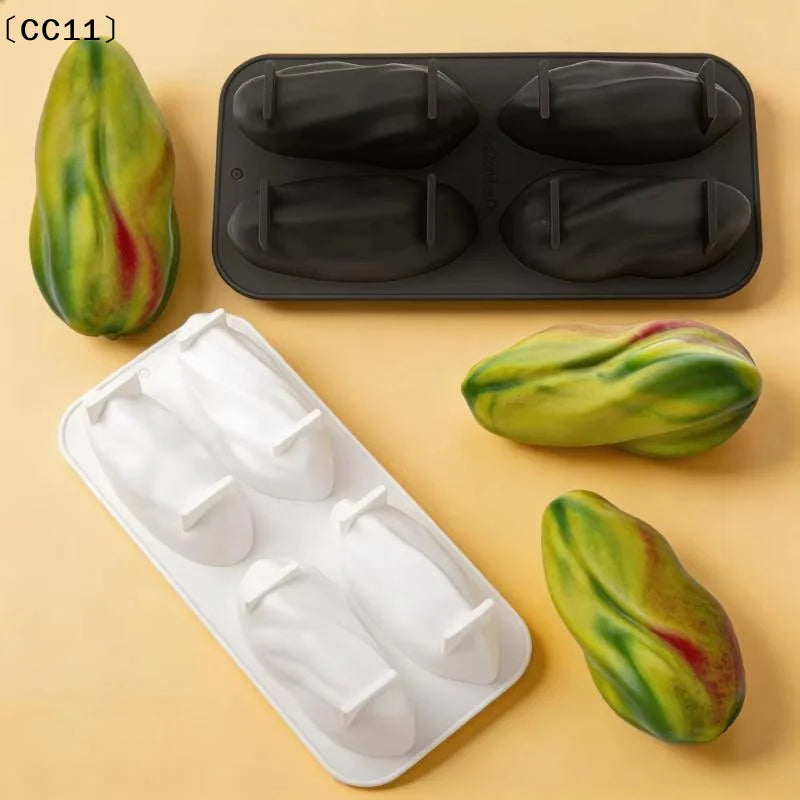 4-Cavity Silicone Mousse Cake & Chocolate Pudding Baking Mold Silicone Baking Mold Qme