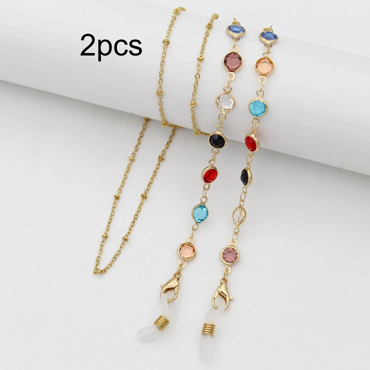 Ladies' Beaded Eyeglass Chain – Fashionable Sunglasses Holder Eyeglass Chain Qme 2pcs