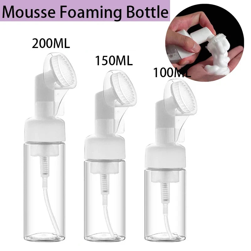 Foaming Pump Bottle with Silicone Brush – 100ml Refillable Dispenser Foaming Pump Bottle Qme