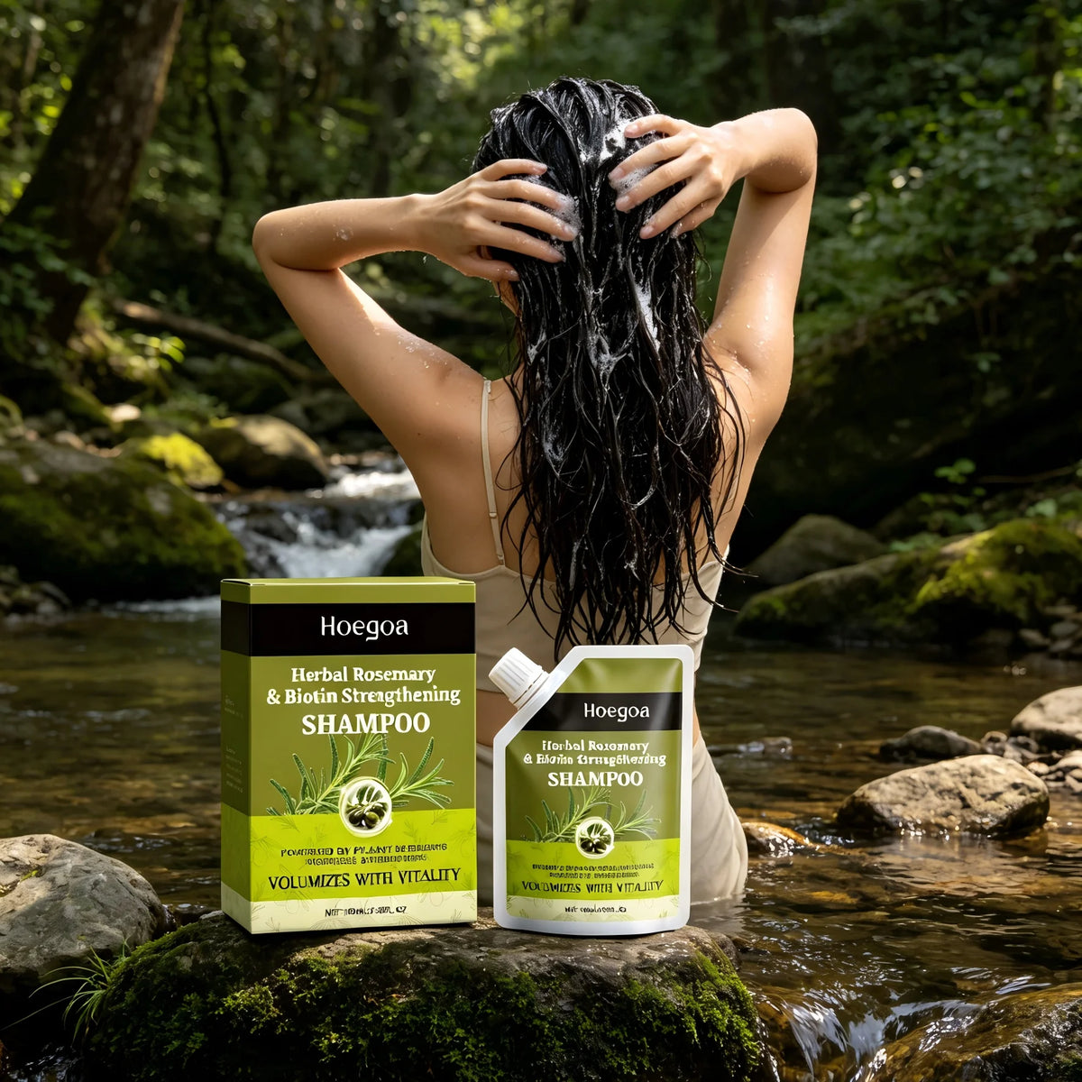 Hoegoa Rosemary Biotin Shampoo – Volumizing Hair Strengthener 100ml Hair Growth Shampoo Qst