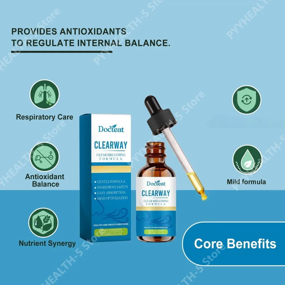 Docteat Clear Breathing Body Care Drops 60ml Herbal Formula Herbal Supplement Drops Qst