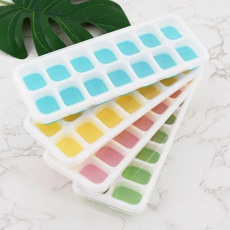 Silicone Ice Cube Trays with Lids, Set of 2 – Reusable Silicone Ice Cube Tray Qme