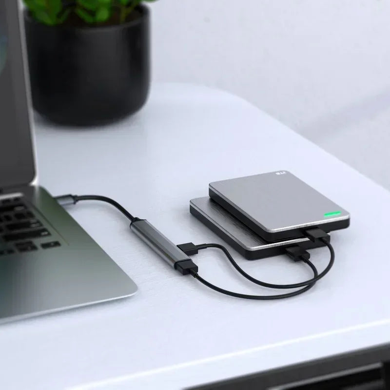 4-Port USB 3.0 Hub Mini Aluminum Alloy Adapter – 5Gbps USB Hub Qme