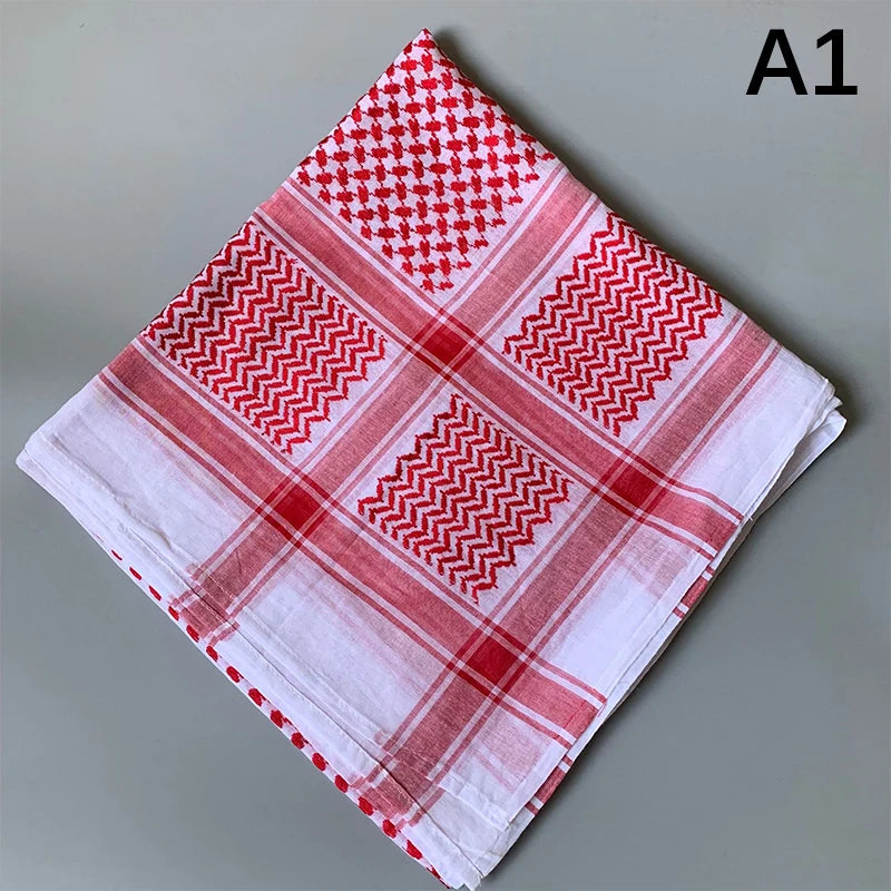 Men's Plaid Arab Turban Headscarf – Dubai Desert Neck Wrap Turban Headscarf Qst A1