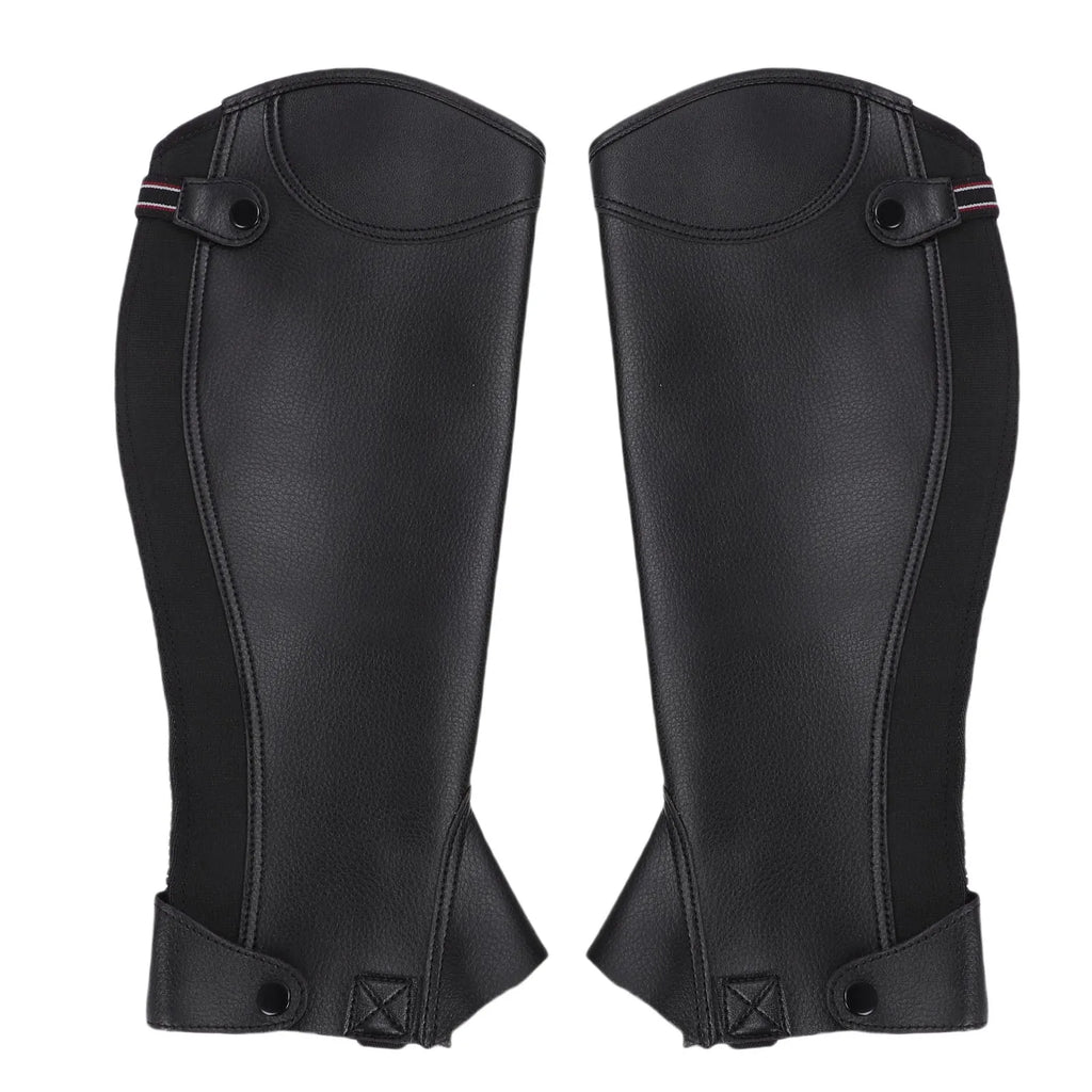 Adult Microfiber Equestrian Half Chaps – Protective Leg Guard Equestrian Half Chaps Qme XL
