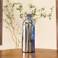 Mirror-Finish Lidded Stainless Steel Insulated Cup 500ml Insulated Tumbler Qme Silver 401-500ml