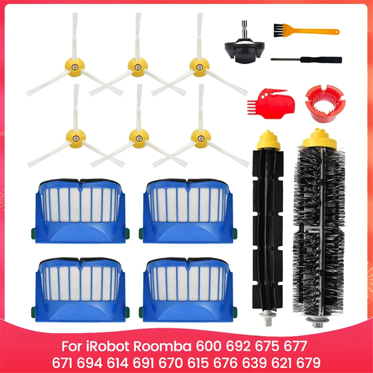 Roomba 600 Series Replacement Parts Kit – Brushes & Filters Vacuum Replacement Parts Qst
