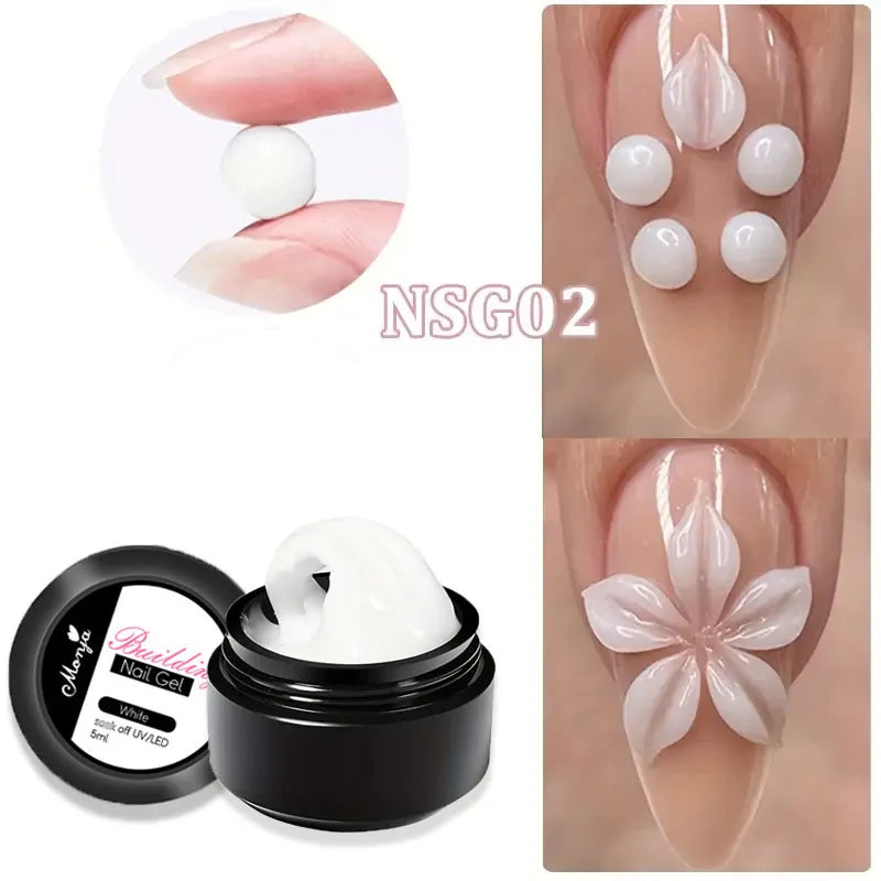3D Carved Nail Extension Gel Polish | 5D Multigel, 6 Colors Sculpting Nail Gel Qme