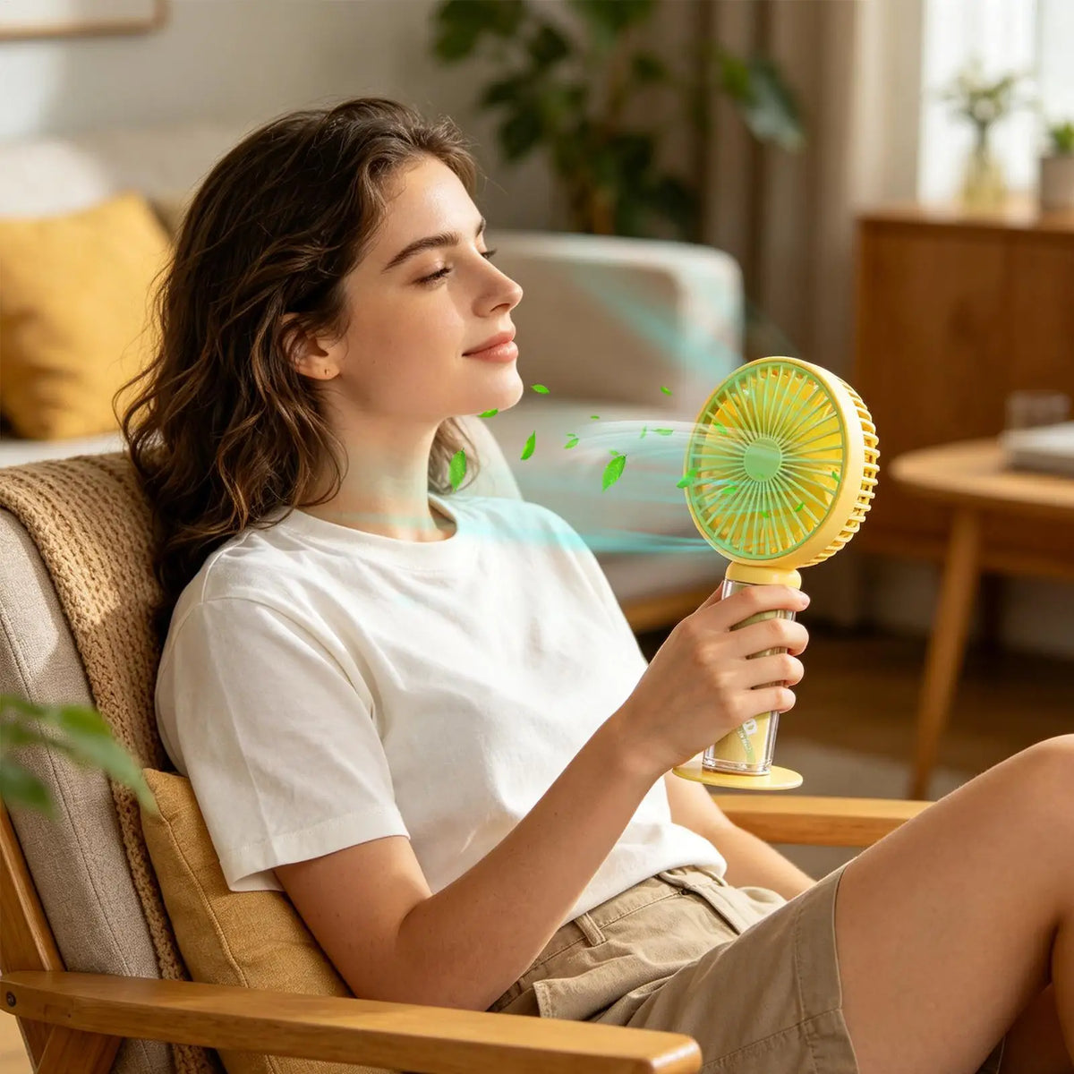 Rechargeable Handheld Fan – 3 Speeds Portable Travel Fan Portable Handheld Fan Qme