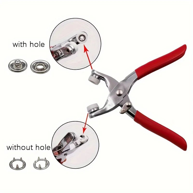Stainless Steel Snap Fastener Pliers Kit – DIY Clothing Buttons Snap Fastener Tool Qme