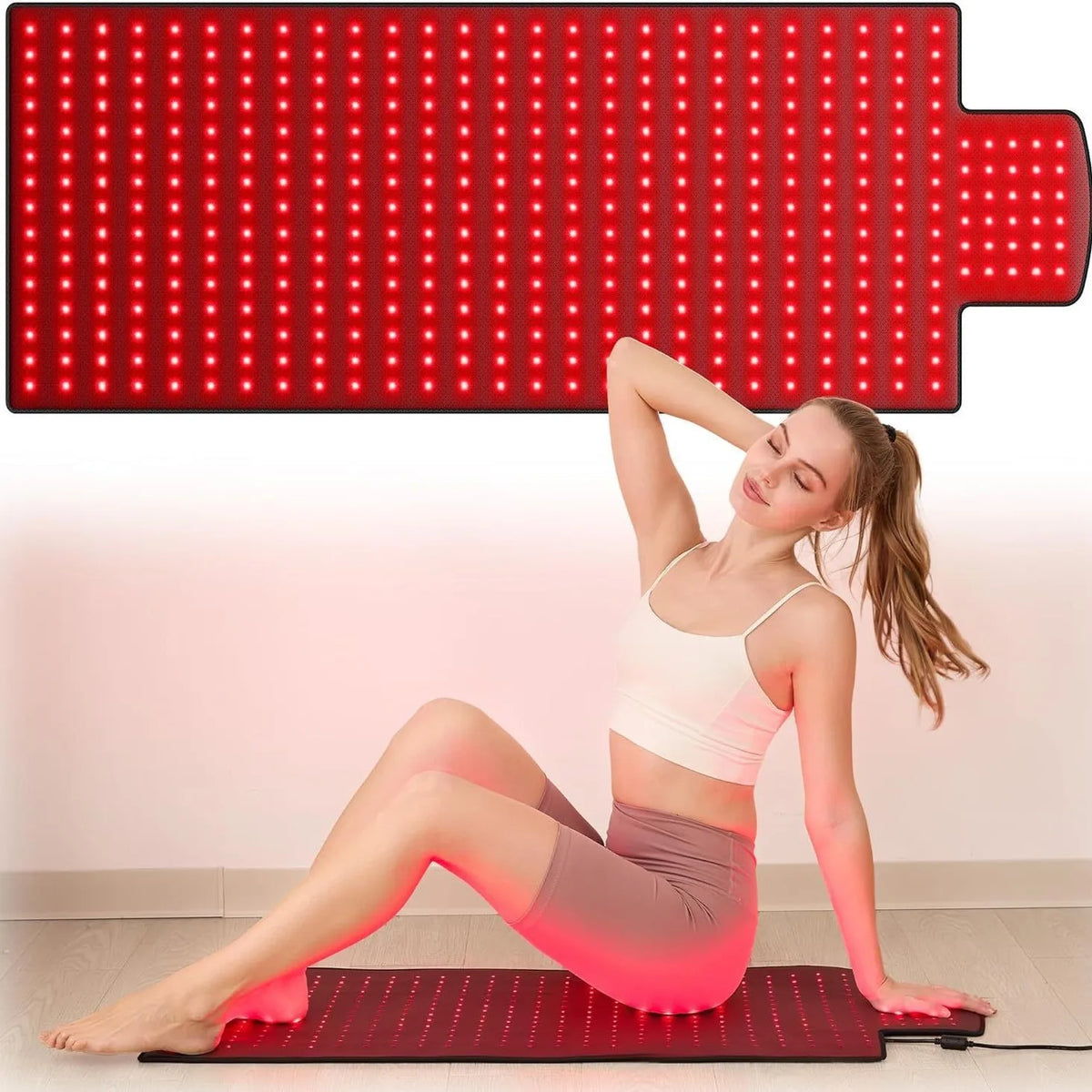 ZONGKUNG 420 LED Red Light Therapy Pad 660nm 850nm Full Body Mat Red Light Therapy Mat Qst