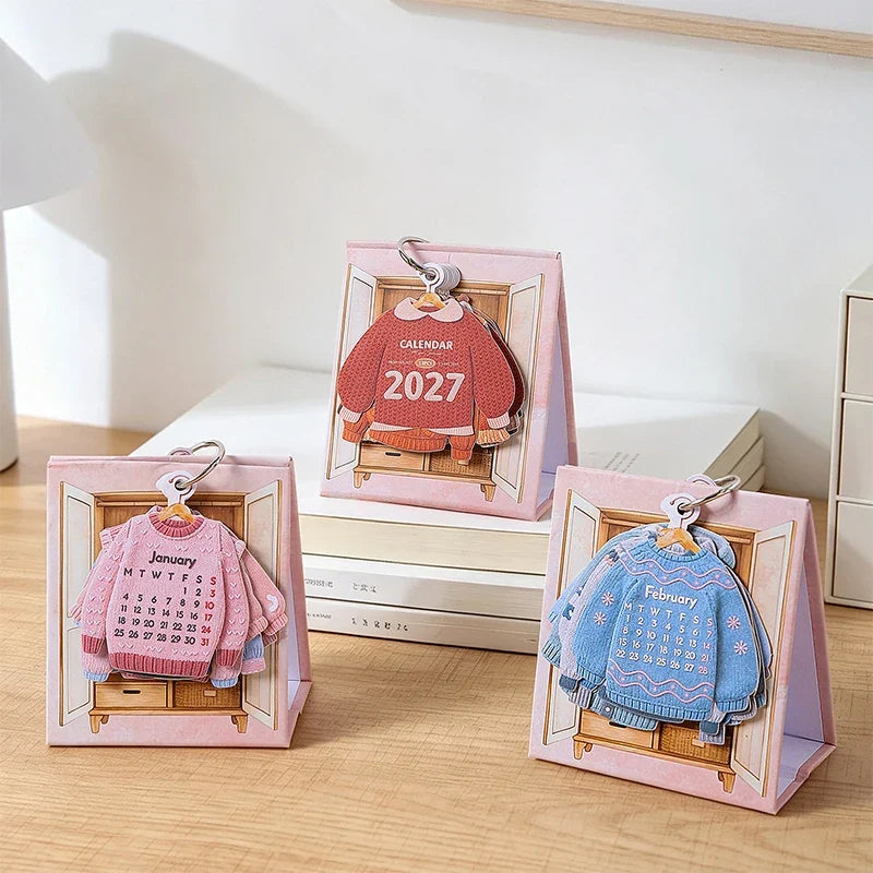 2027 Wardrobe-Shaped Mini Desk Calendar – Cute Creative Design Mini Desk Calendar Qme