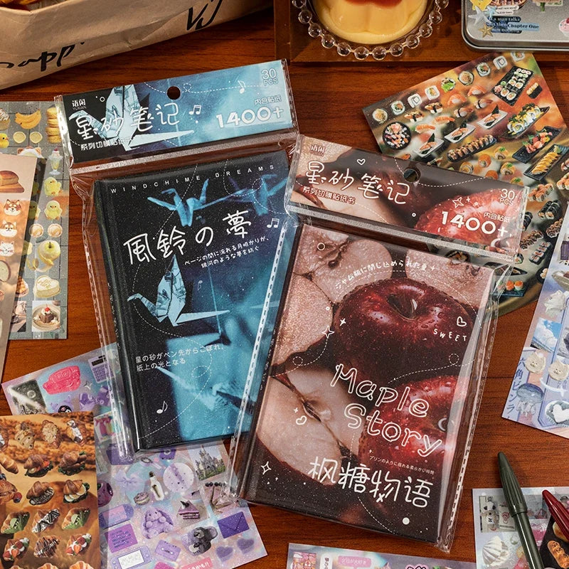 Y2K Cut Film Sticker Book – 30 Sheets Japanese Stationery Sticker Book Qme