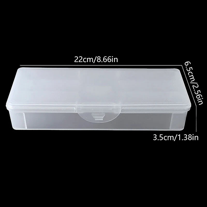 Clear Double-Layer Nail Buffer & File Storage Container Nail Tool Organizer Qme Clear