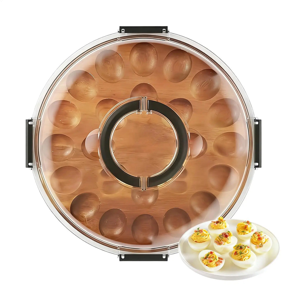 24-Slot Deviled Egg Tray with Lid – Party & Kitchen Holder Deviled Egg Tray Qme
