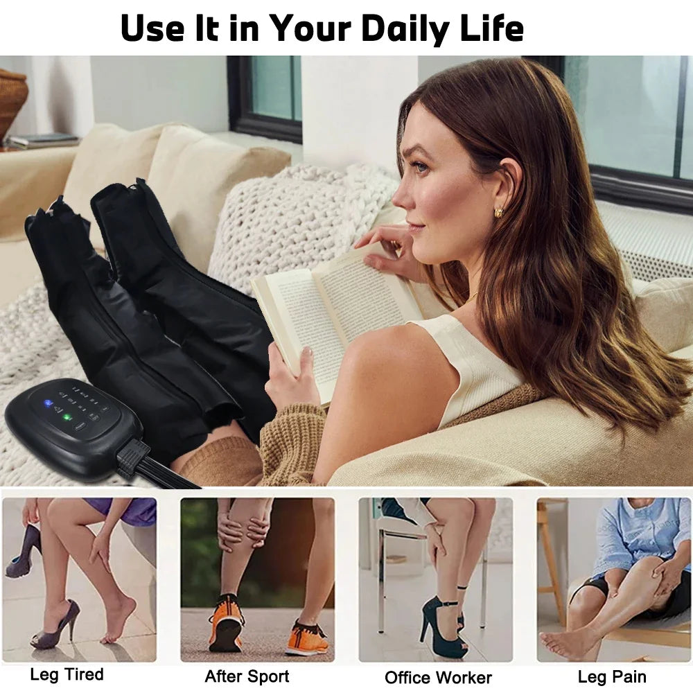 Air Compression Leg & Foot Massager | Circulation & Relaxation Leg & Foot Massager Qst