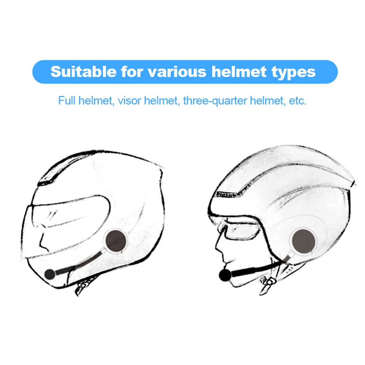 Motorcycle Helmet Bluetooth Headset – Handsfree Speaker Pair Bluetooth Helmet Headset Qst