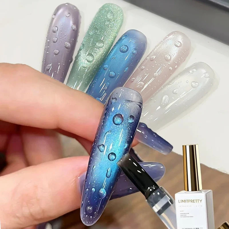 Qme Water Drop Nail Gel 3D Crystal Dew Effect No Wipe Top Coat 3D Nail Gel Top Coat Qme
