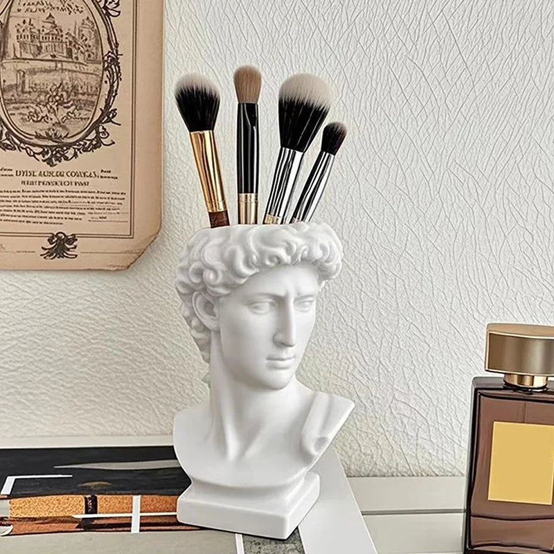 David Statue Makeup Brush Holder & Desktop Organizer Desk Organizer Qme