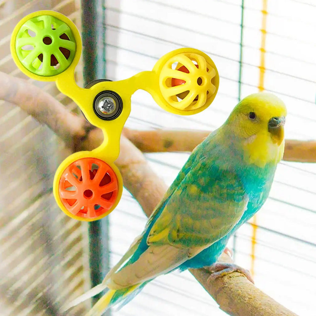 Rotating Windmill Bird Toy with 3 Bells – Parakeet & Conure Bird Cage Toy Qme