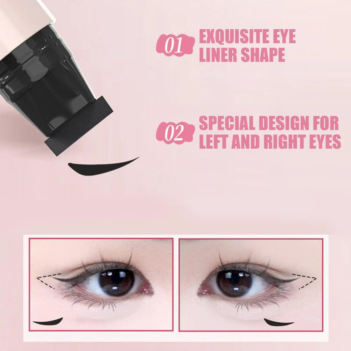 Winged Eyeliner Stamp Double-Tip Waterproof Stencil | Qme Eyeliner Stamp Stencil Qme