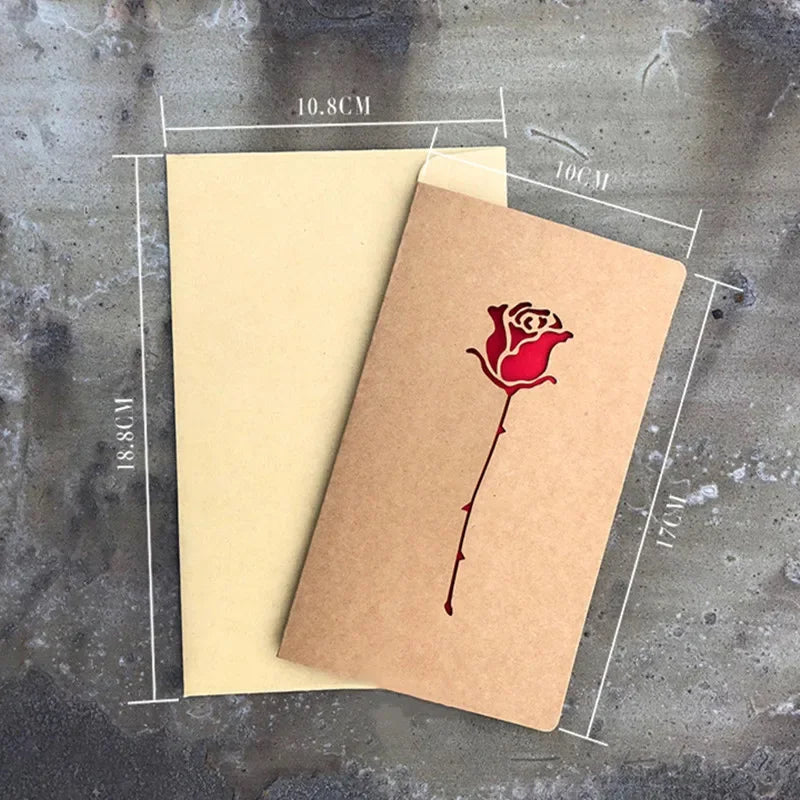 Hollow Kraft Paper Greeting Card – Valentine's & Mother's Day Greeting Card Qme