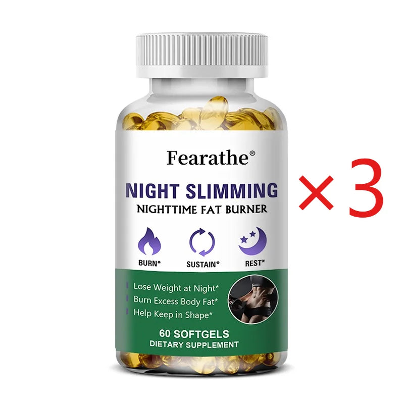 Fearathe Night Metabolic Support Capsules – Non-GMO Collagen Wellness Supplement Qst 60 count-3 bottle