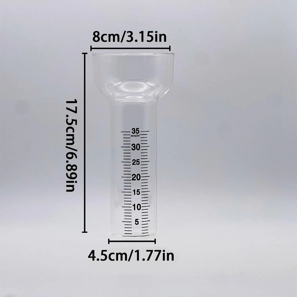 Outdoor Clear Glass Rain Gauge Set – 2 Cups, Stand & Replacement Tube Outdoor Rain Gauge Qme