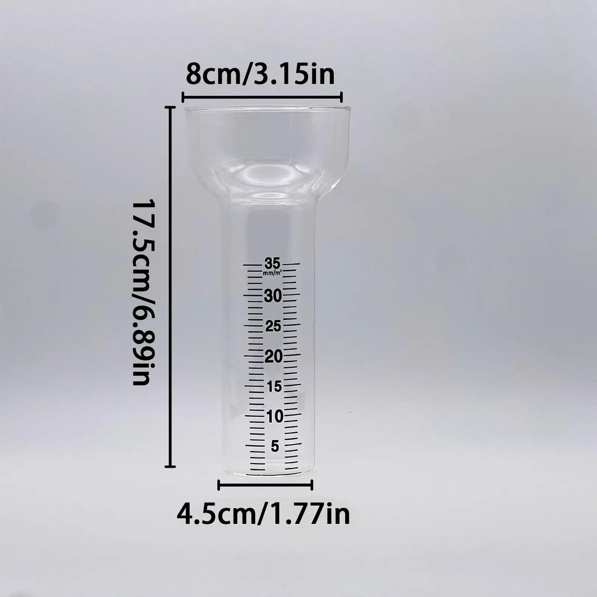 Outdoor Clear Glass Rain Gauge Set – 2 Cups, Stand & Replacement Tube Outdoor Rain Gauge Qme