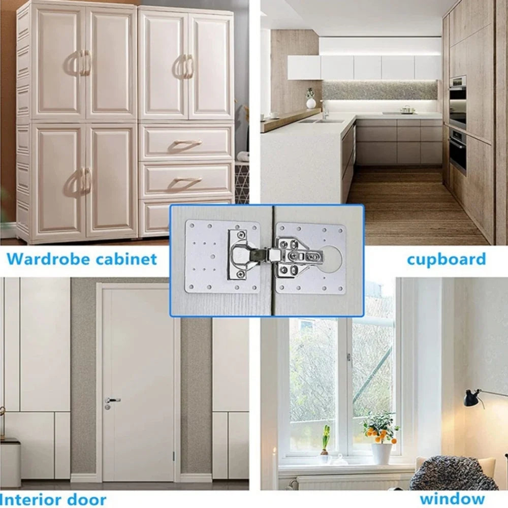 Stainless Steel Door Hinge Repair Plate 9×9cm | 5 Colors Hinge Repair Plate Qme