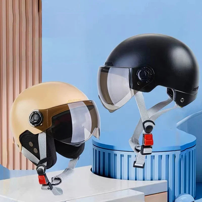 3C Certified Adult Cartoon Bike Motorcycle Half Helmet & Goggles Bike Safety Helmet Qme
