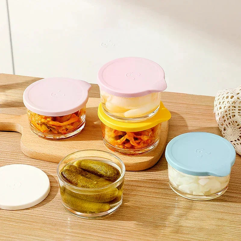 Borosilicate Glass Round Food Storage Container – Microwave Safe Glass Storage Container Qme