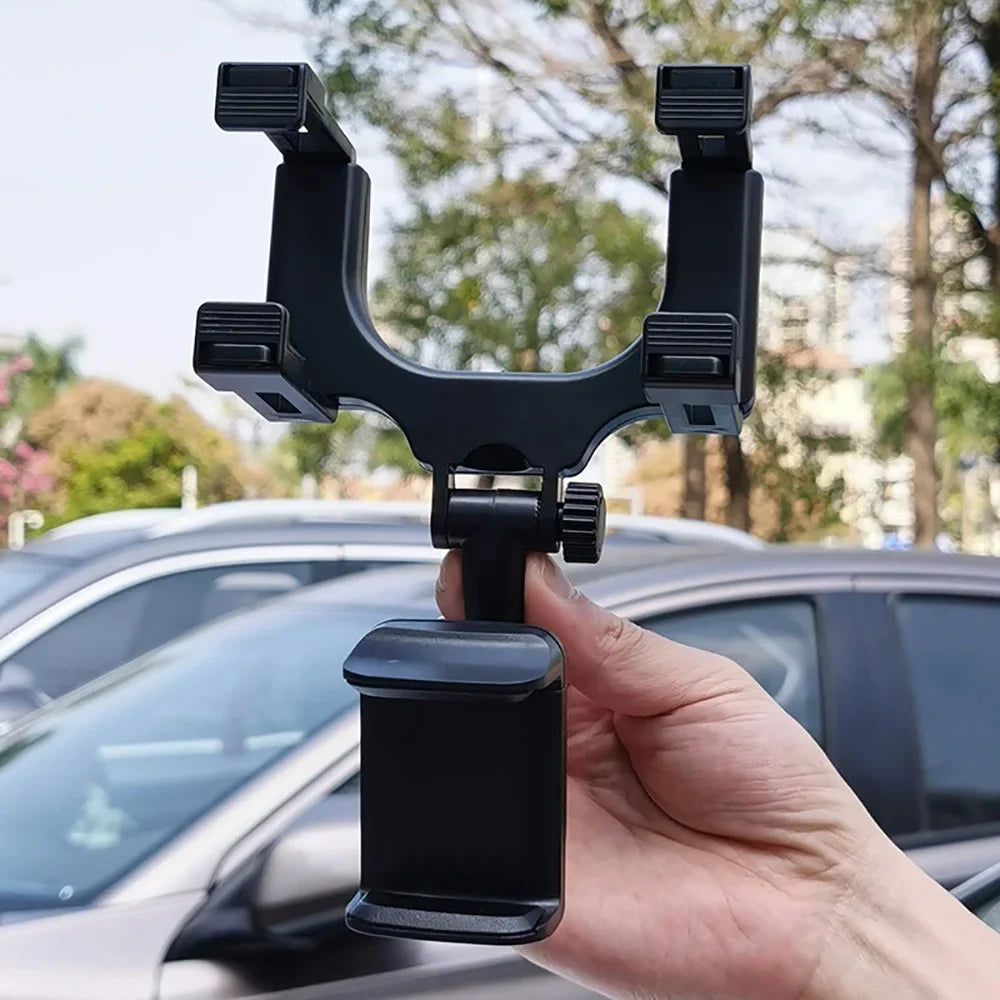 Rearview Mirror Car Phone Holder – Adjustable GPS Mount Bracket Car Phone Mount Qme