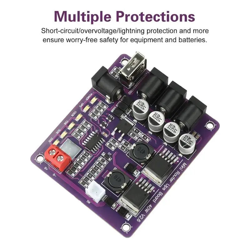 Mini UPS Board 40W Battery Backup 5V 9V 12V Router Power Supply UPS Power Board Qme
