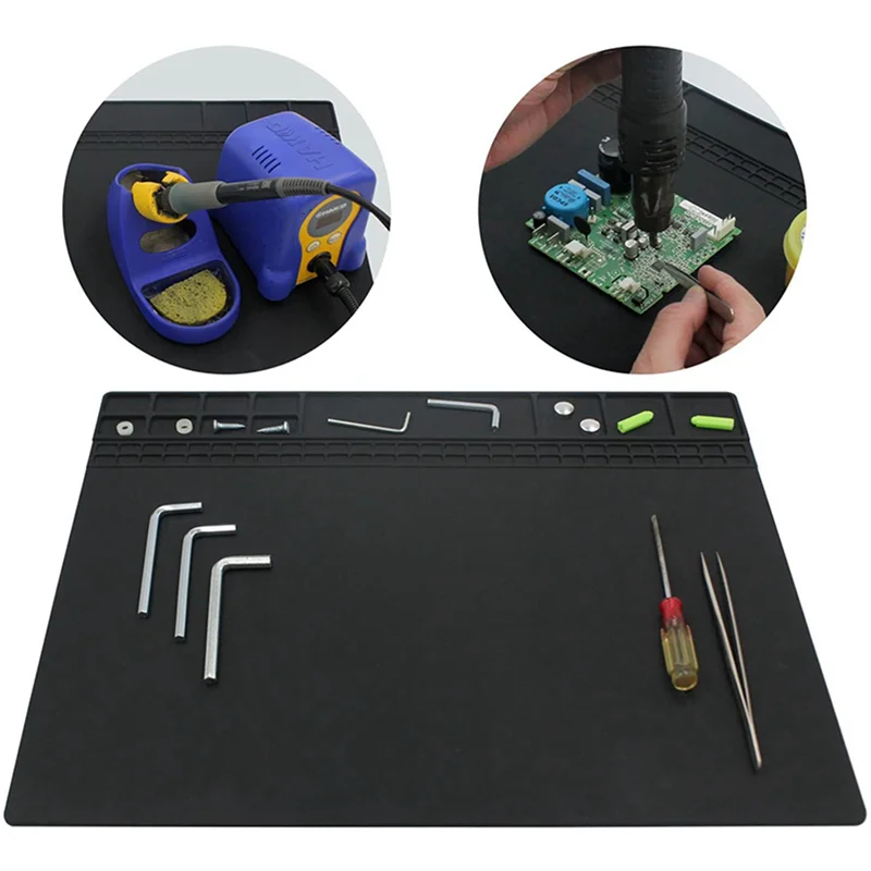 Silicone Soldering Mat Heat-Resistant Repair Pad 405x305mm Silicone Soldering Mat Qme