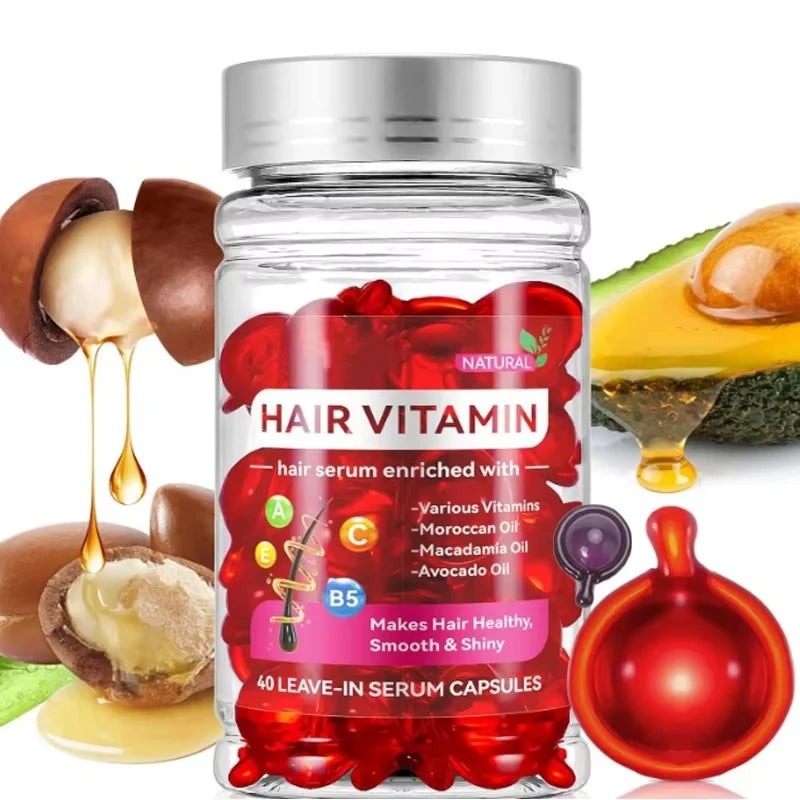 Moroccan Argan Vitamin Oil Hair Essence Capsules – 40 ct Hair Oil Treatment Qst
