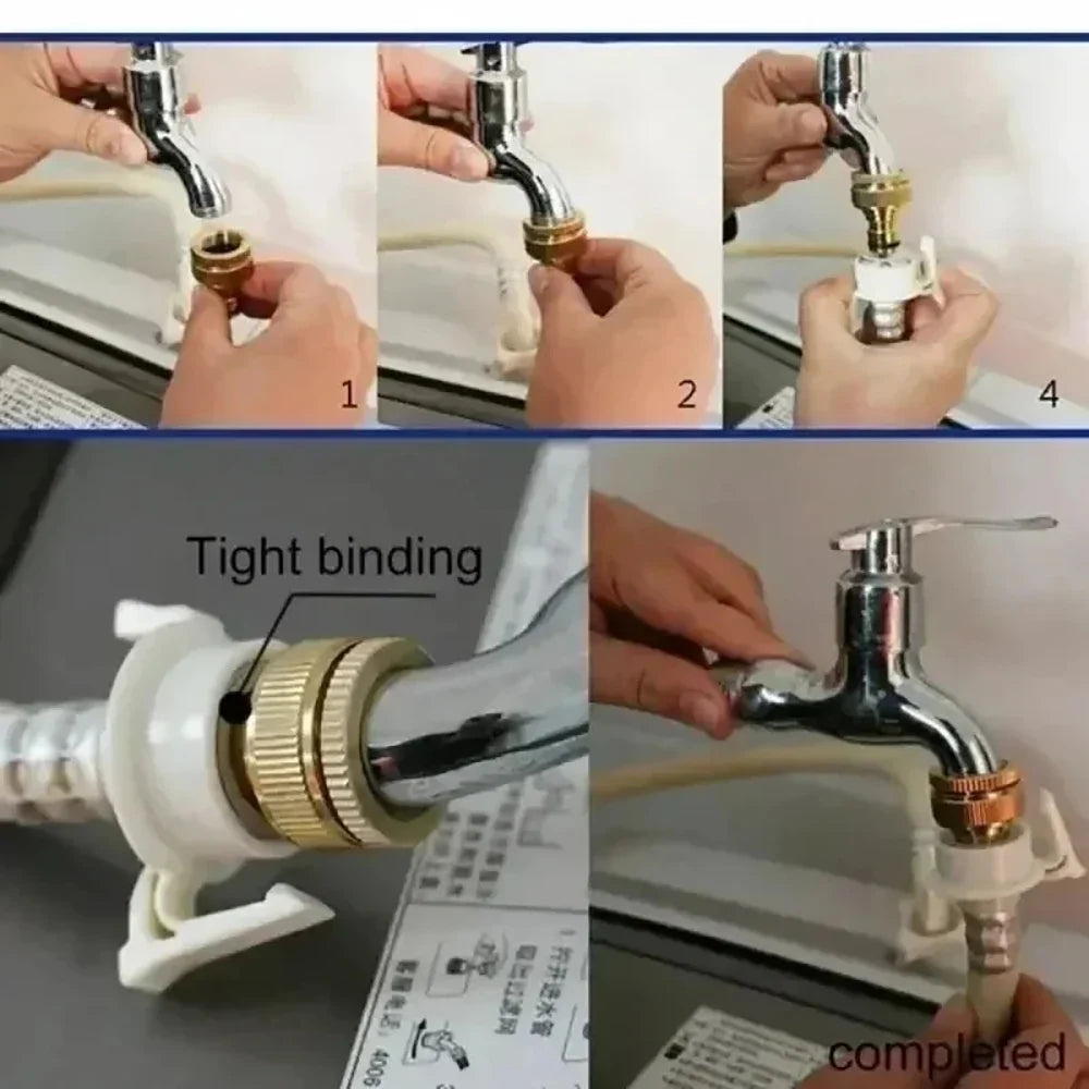 Universal Brass Threaded Tap Connector Faucet Hose Adaptor Faucet Hose Connector Qme