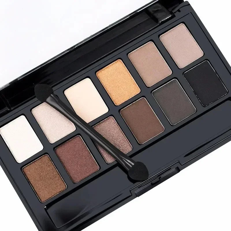 Qme 12-Color Eyeshadow Palette – Shimmer & Matte Nudes Eyeshadow Palette Qme