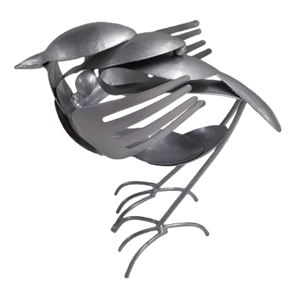 Rustic Red Robin Metal Bird Sculpture | Patio & Lawn Statue Garden Bird Statue Qme