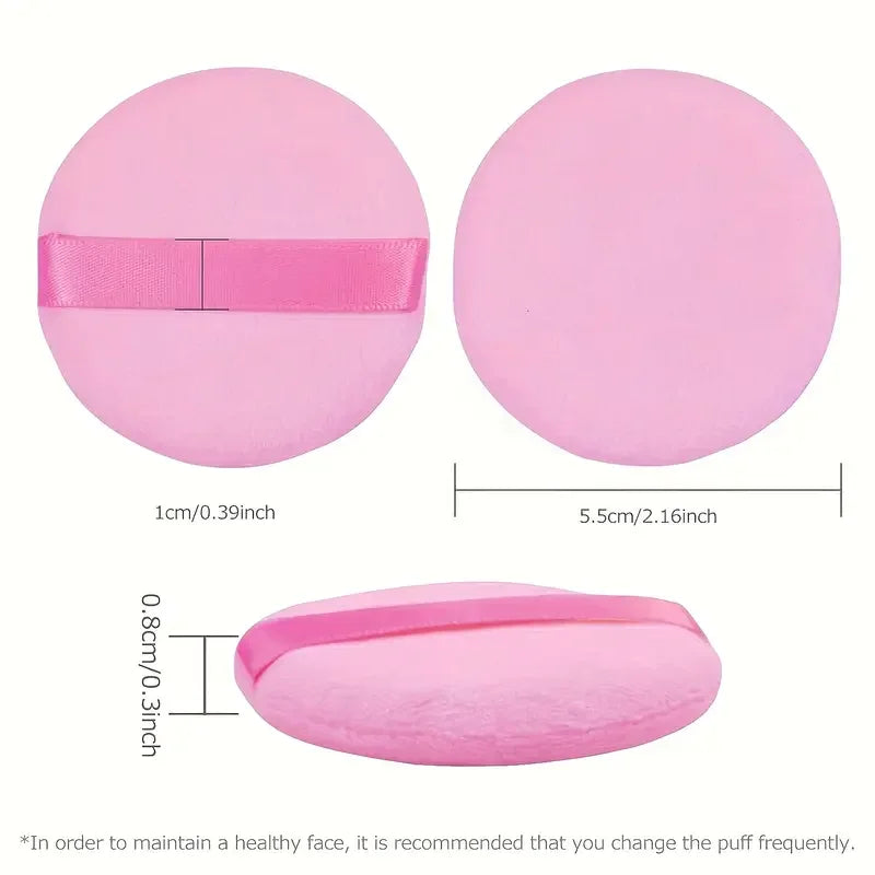 Soft Velvet Round Powder Puffs 10-Pack – Flawless Coverage Powder Puff Set Qme